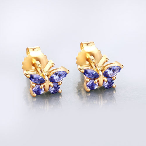 0.60 Carat Genuine Tanzanite .925 Sterling Silver Earrings