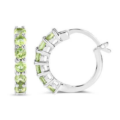 1.20 Carat Genuine Peridot .925 Sterling Silver Earrings
