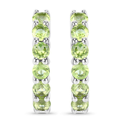 1.20 Carat Genuine Peridot .925 Sterling Silver Earrings