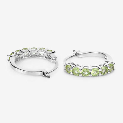 1.20 Carat Genuine Peridot .925 Sterling Silver Earrings