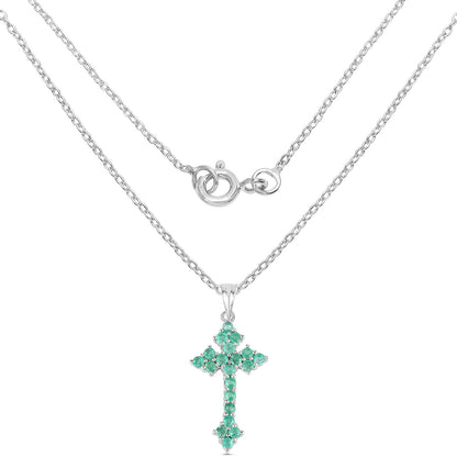 2.00 Carat Genuine Zambian Emerald .925 Sterling Silver Pendant