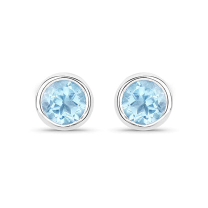 1.20 Carat Genuine Blue Topaz .925 Sterling Silver Earrings