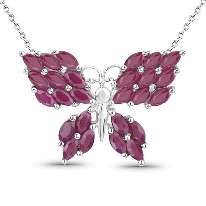 3.12 Carat Genuine Ruby .925 Sterling Silver Pendant