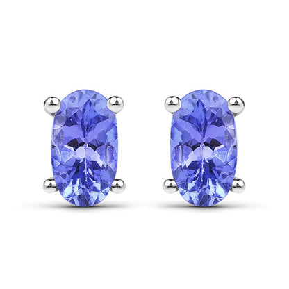 0.50 Carat Genuine Tanzanite .925 Sterling Silver Earrings