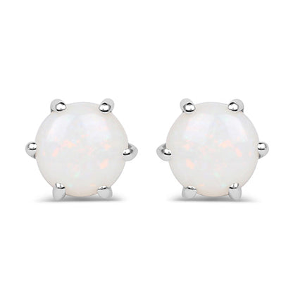 0.74 Carat Genuine Opal .925 Sterling Silver Earrings