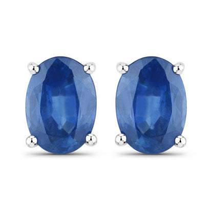 1.90 Carat Genuine Blue Sapphire 14K White Gold Earrings