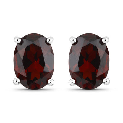 1.70 Carat Genuine Garnet .925 Sterling Silver Earrings