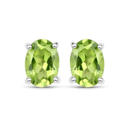 1.66 Carat Genuine Peridot .925 Sterling Silver Earrings