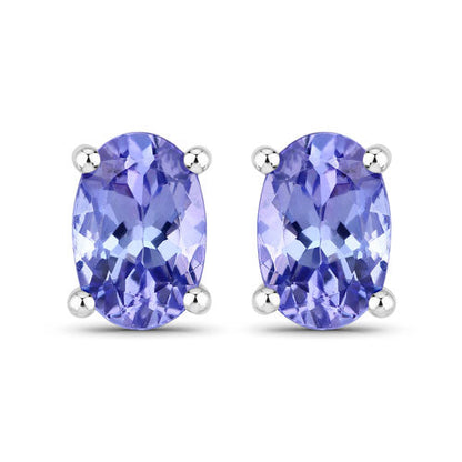 0.88 Carat Genuine Tanzanite .925 Sterling Silver Earrings