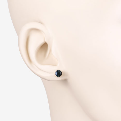 1.30 Carat Genuine Blue Sapphire 10K Yellow Gold Earrings