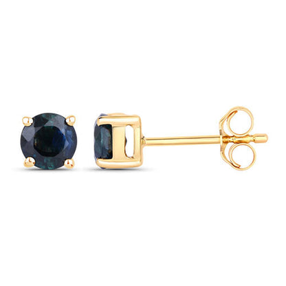 1.30 Carat Genuine Blue Sapphire 10K Yellow Gold Earrings