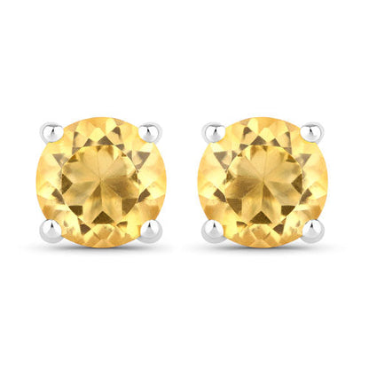 0.90 Carat Genuine Citrine .925 Sterling Silver Earrings