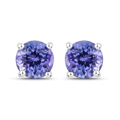 0.94 Carat Genuine Tanzanite .925 Sterling Silver Earrings