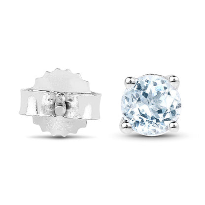 0.64 Carat Genuine Blue Topaz .925 Sterling Silver Earrings