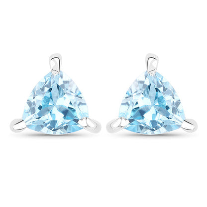 0.50 Carat Genuine Swiss Blue Topaz .925 Sterling Silver Earrings