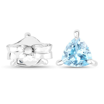 0.50 Carat Genuine Swiss Blue Topaz .925 Sterling Silver Earrings