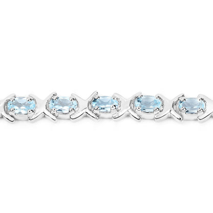 5.75 Carat Genuine Blue Topaz .925 Sterling Silver Bracelet