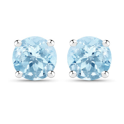 2.10 Carat Genuine Blue Topaz .925 Sterling Silver Earrings