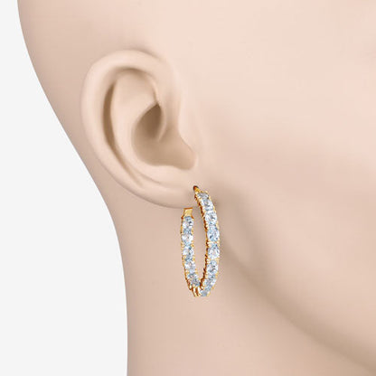 5.70 Carat Genuine Blue Topaz .925 Sterling Silver Earrings