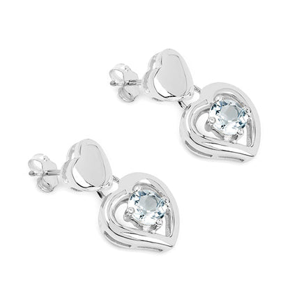 1.90 Carat Genuine Blue Topaz .925 Sterling Silver Earrings
