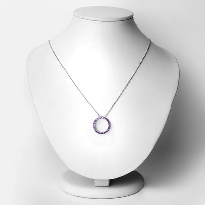 0.72 Carat Genuine Amethyst .925 Sterling Silver Pendant
