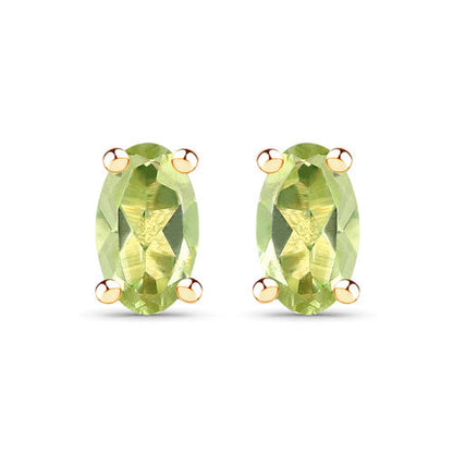 0.46 Carat Genuine Peridot 10K Yellow Gold Earrings
