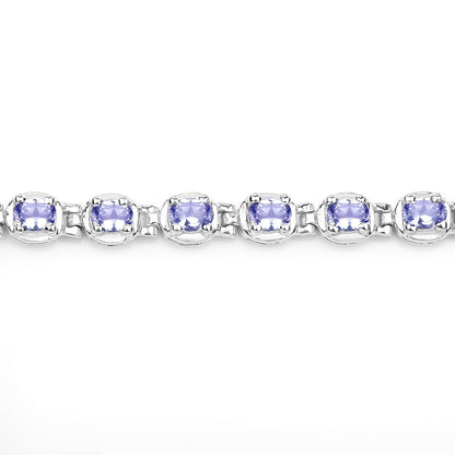 4.59 Carat Genuine Tanzanite .925 Sterling Silver Bracelet