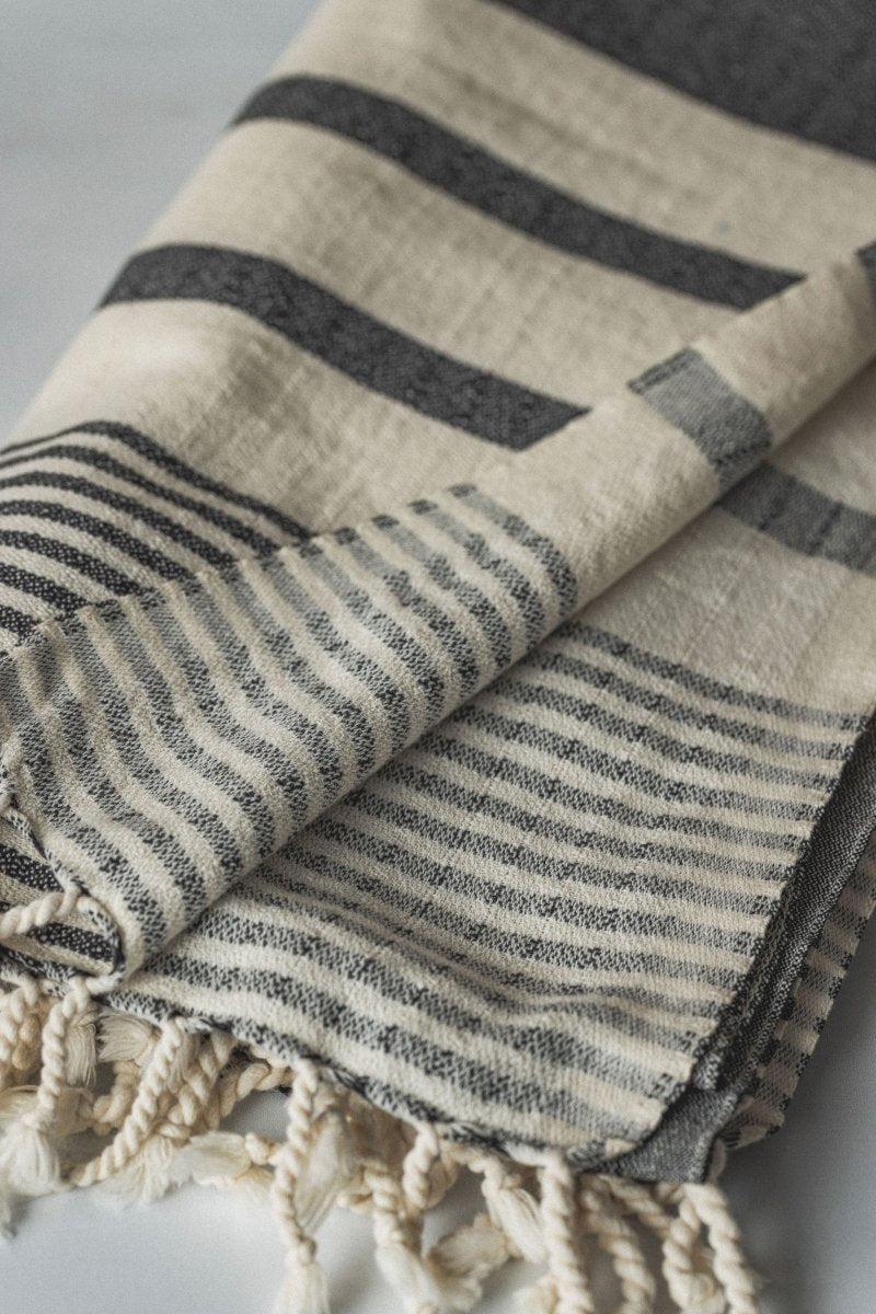 Essential Stripe Hand Towel Collection – 20” x 40” Turkish Cotton Hand Towels