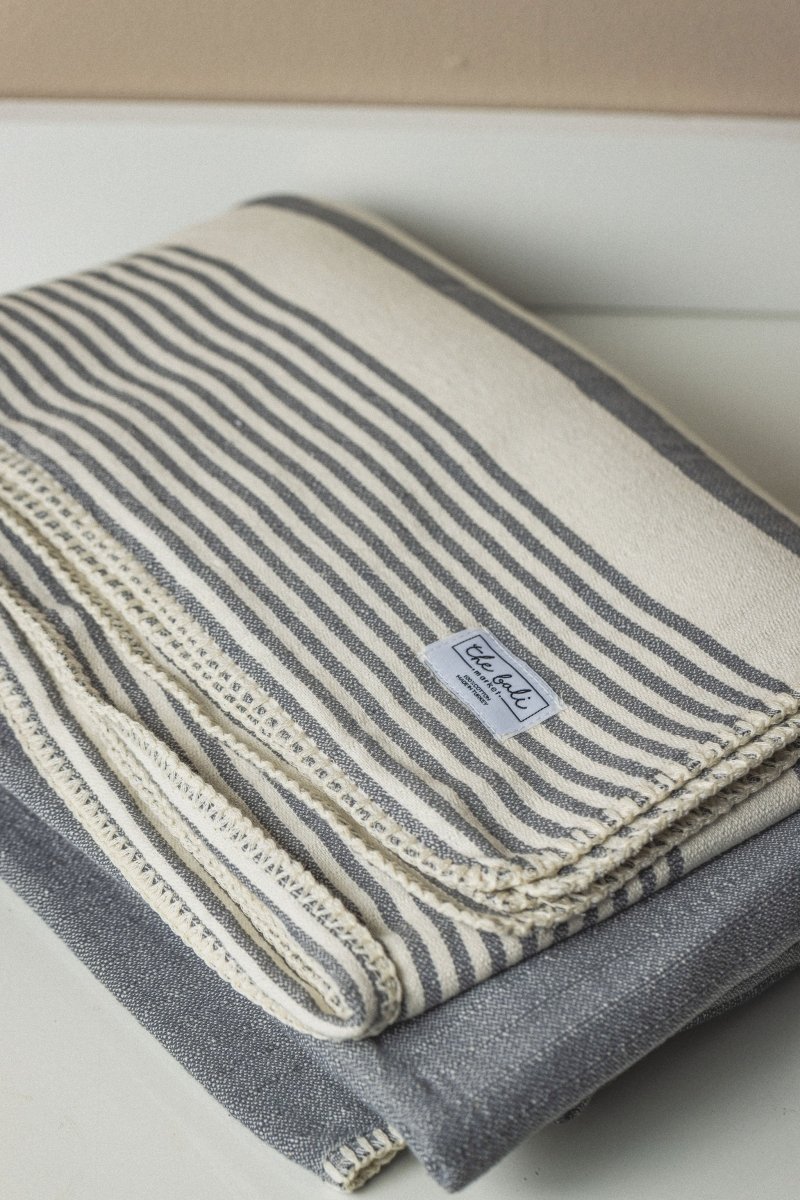 Essential Stripe Throw Blanket Collection – Turkish Cotton, 70” x 90”