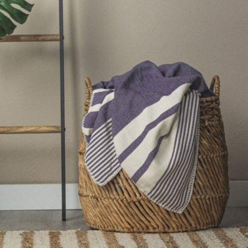 Essential Stripe Throw Blanket Collection – Turkish Cotton, 70” x 90”