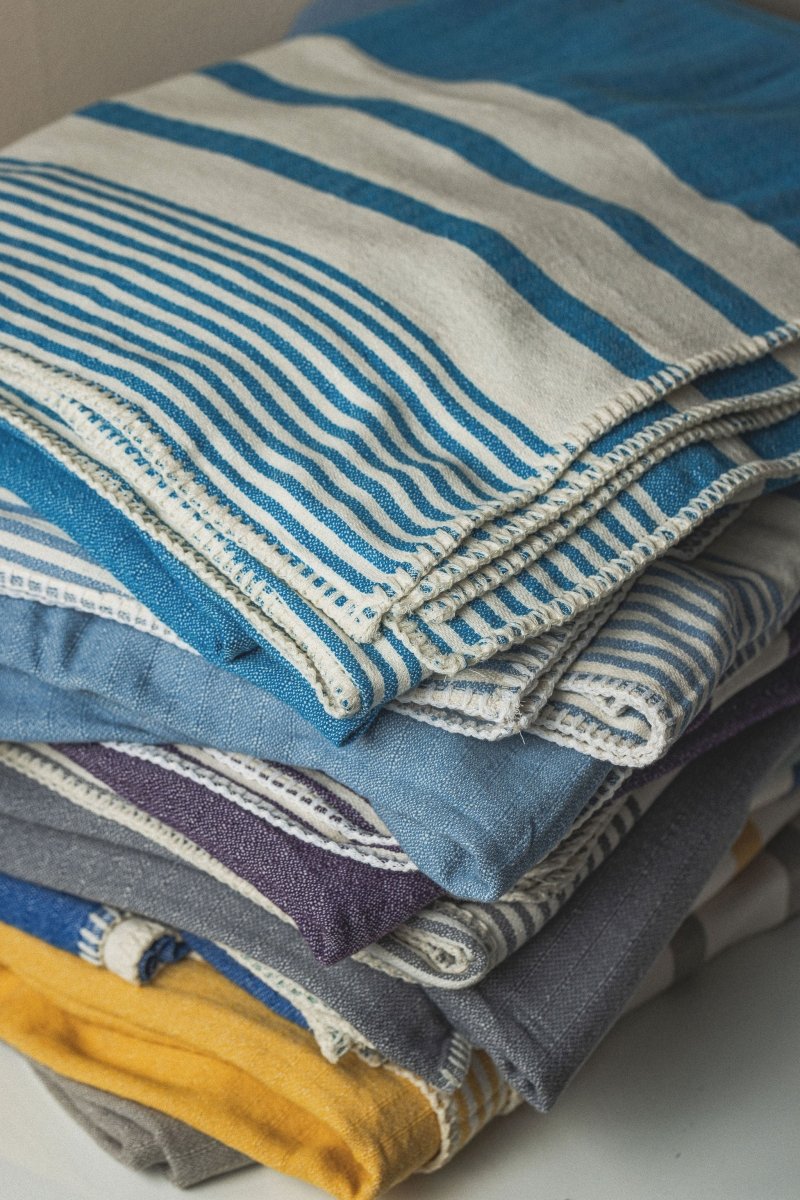 Essential Stripe Throw Blanket Collection – Turkish Cotton, 70” x 90”