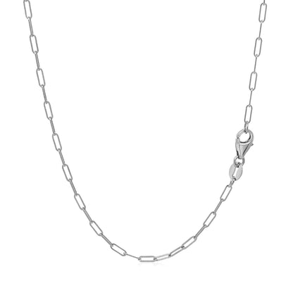 18K White Gold Fine Paperclip Chain (1.50 mm)