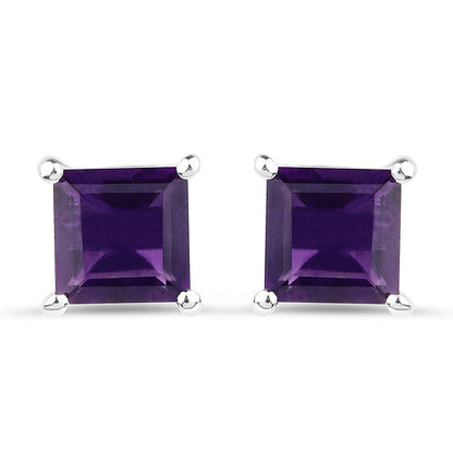 2.25 Carat Genuine Amethyst .925 Sterling Silver Earrings