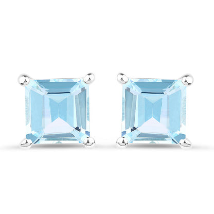 2.50 Carat Genuine Blue Topaz .925 Sterling Silver Earrings
