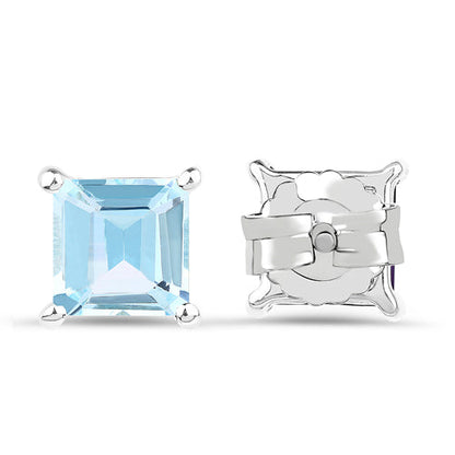 2.50 Carat Genuine Blue Topaz .925 Sterling Silver Earrings