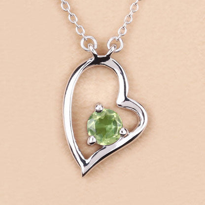 0.51 Carat Genuine Peridot .925 Sterling Silver Necklace
