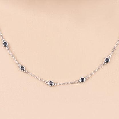 1.98 Carat Genuine Blue Sapphire .925 Sterling Silver Necklace