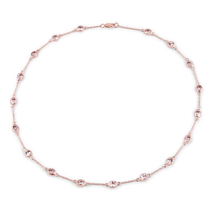 4.86 Carat Genuine Morganite .925 Sterling Silver Necklace