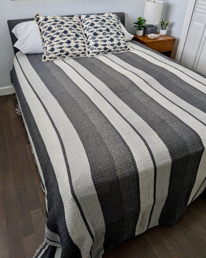 Nova Collection Bedspreads – Wide Stripe Design, Organic Turkish Cotton, Queen/King Sizes