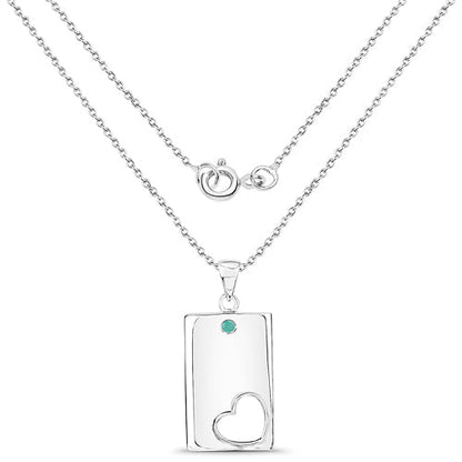 0.03 Carat Genuine Emerald .925 Sterling Silver Pendant