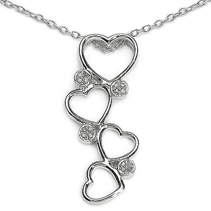 0.07 Carat Genuine White Diamond .925 Sterling Silver Pendant