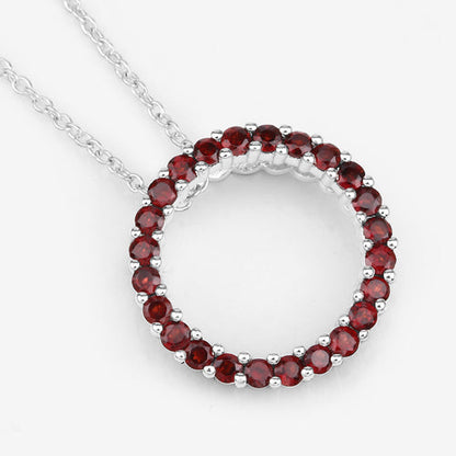 0.96 Carat Genuine Garnet .925 Sterling Silver Pendant