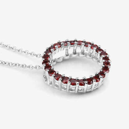 0.96 Carat Genuine Garnet .925 Sterling Silver Pendant