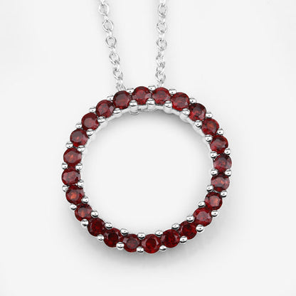 0.96 Carat Genuine Garnet .925 Sterling Silver Pendant