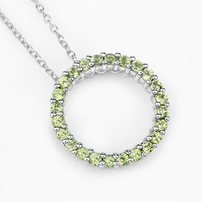 0.84 Carat Genuine Peridot .925 Sterling Silver Pendant