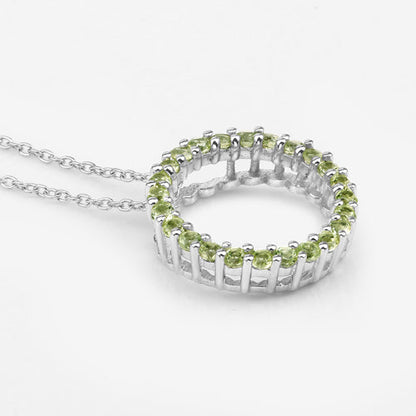 0.84 Carat Genuine Peridot .925 Sterling Silver Pendant