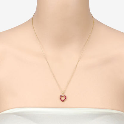 0.43 Carat Genuine Ruby 10K Yellow Gold  Pendant