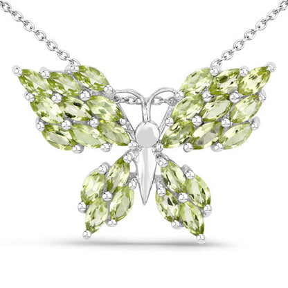 3.90 Carat Genuine Peridot .925 Sterling Silver Pendant