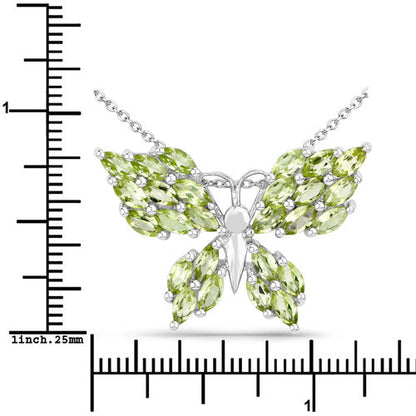 3.90 Carat Genuine Peridot .925 Sterling Silver Pendant