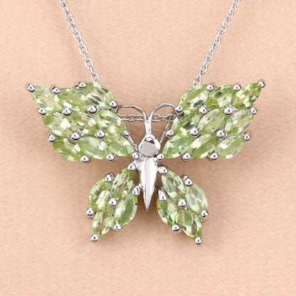 3.90 Carat Genuine Peridot .925 Sterling Silver Pendant